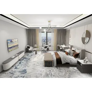 Five star hotel high-quality nylon wool carpet machine woven wall to wall living room banquet hall corridor carpet floor tile