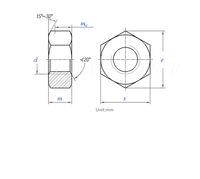 Mur Baut Heksagonal Baja Karbon Lapis Seng Kuning DIN934 M3-M30 Standar