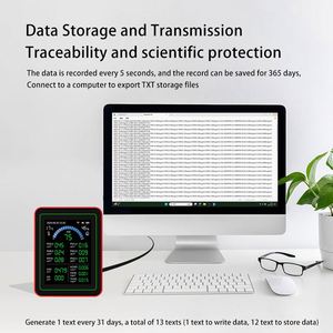 Analyseur d'air innovant MT-32 avec inspection de 13 paramètres, courbe de comparaison PM et longévité de la batterie pour des performances optimales - Product Image 2