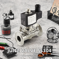 Vanne solénoïde électrique à diaphragme sanitaire en acier inoxydable de qualité alimentaire SS 304/316, AC 220 DC 24 DN50, à trois raccords Tri-Clamp, pour le contrôle de l'eau