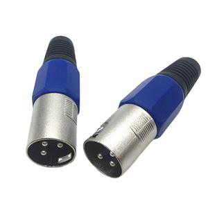 Prise de microphone mâle bleue à 3 broches pour haut-parleur - Product Image 2