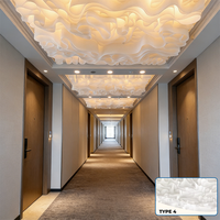 Plafond suspendu rectangulaire moderne blanc translucide en papier texturé français PANGUI Factory pour équipement d'exposition