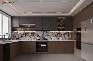 Meuble <span class=keywords><strong>de</strong></span> cuisine modulaire en bois massif <span class=keywords><strong>de</strong></span> haute qualité, crédence en contreplaqué, finition stratifiée, design moderne, écologique et durable, garantie 3 ans - Product Image 3