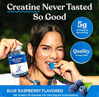 Gummies de Créatine Monohydrate Naturelle à Prix de Gros, Saveur Framboise Bleue, pour le Développement Musculaire