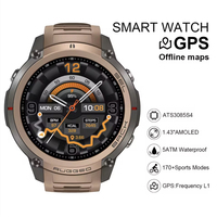 Montre connectée pour homme, vente en gros, OEM, CE RoHS FCC, GPS d'origine, écran AMOLED 1,43 pouces, ultra personnalisable, faible MOQ
