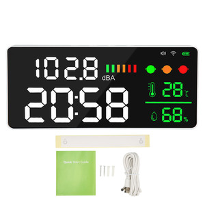 Sonometre à grand écran de 11 pouces, affichage LED WIFI, détecteur de température, d'humidité et de niveau sonore, moniteur <span class=keywords><strong>30</strong></span>-130dB - Product Image 1