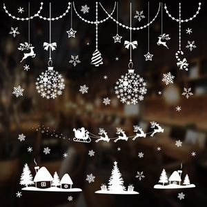 Đầy Màu sắc Cmyk in PVC tự dính trong suốt Vinyl đề can tùy chỉnh tĩnh bám cửa sổ giáng sinh Sticker Sheets - Product Image 5