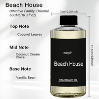 Beach House 500ml Hotel Collection Diffuseur d'aromathérapie Feuille de noix de coco Huile de noix de coco, Huile essentielle de clou de girofle