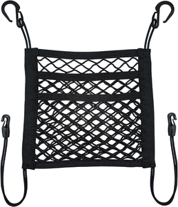 Organisateur de voiture en maille PP à 3 couches pour sièges avant, filet de protection pour enfants, chiens et animaux domestiques, poche élastique pour mouchoirs et sacs à main, compatible SUV - Product Image 1