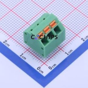 KF250NH-3.81-3P Spring Terminal Block Through hole Component (THT),P=3.81mm Connector 1x3P 3.81mm Green 3P - Product Image 1