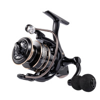 En gros Moulinet spinning métallique, rapport de transmission 5.2:1, frein max 12KG, roulement 1BB, compatible avec canne à leurre pour la pêche en eau douce et en eau salée