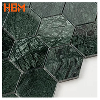 HBMHOME Carrelage en mosaïque de marbre vert foncé moderne pour cuisine, salle de bain, piscine et bassin à poissons