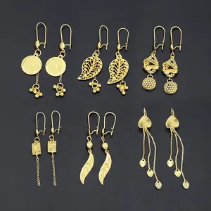 JXX hot selling brass jewellery women leaf shape new dangle drop charm earrings dangling earrings wholesale