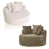Fauteuil inclinable simple BANTO avec coussin en mousse haute densité et revêtement en velours, emballé en carton compact (CBM)