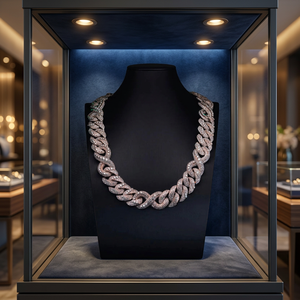 Cadena Cubana de Lujo con Diamantes Cultivados en Laboratorio, Estilo Hip Hop para Hombre, Joyería de Diamantes Personalizada - Product Image 1