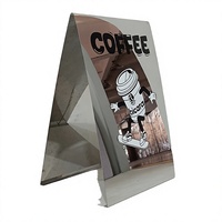 Panneau publicitaire extérieur personnalisé en acier inoxydable miroir, double face, sur pied, étanche et résistant au vent