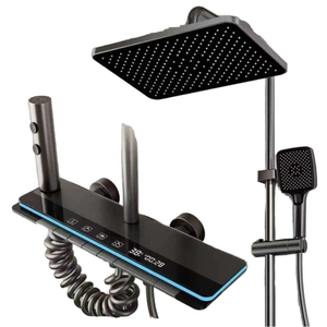 Système de <span class=keywords><strong>douche</strong></span> thermostatique de luxe avec affichage numérique <span class=keywords><strong>LED</strong></span>, contrôle de température en temps réel, jet de pluie et jets corporels pour salle de bain moderne - Product Image 1