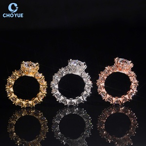 Gold Plated Moissanite Fully Band <b>Iced</b> Out Solid Sterling Silver 925 Hip Hop Jewelry VVS Moissanite Diamond Band <b>Ring</b> - Product Image 5