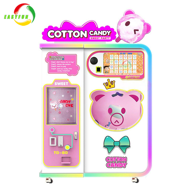 Full Automatic Cotton Candy Machine for Shopping Mall Flower Commercial Cotton Candy Vending Machine Maker
