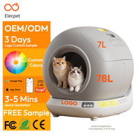 Litière intelligente Elecpet OEM 80L avec app, autonettoyante, désodorisation UV, surveillance des données visuelles, idéale pou