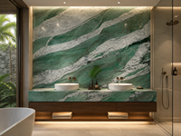 Dalle de quartzite Fuchsite Cristallo polie, pierre naturelle verte, panneau mural décoratif, plan de travail, dessus d'îlot de cuisine, dessus de console