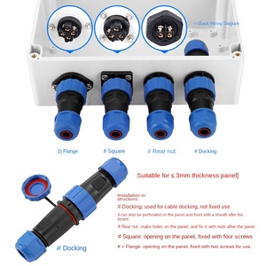 Siège de prise d'aviation étanche IP68 sans soudure connecteur de câble électrique bout à bout mâle-femelle 4-5-6-7-9P à 3 conducteurs - Product Image 2