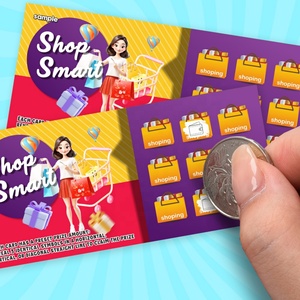 Shopping Discounts Scratch Off Cards Design Bonus Prizes Hd Digital Printing Random Variable Data - Product Image 1