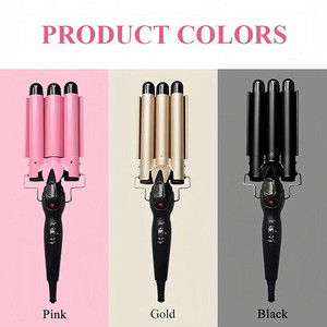 Luxe 3 barils curling lron outils de coiffure <span class=keywords><strong>bigoudi</strong></span> grande vague réglage de la température <span class=keywords><strong>bigoudi</strong></span> en céramique - Product Image 2