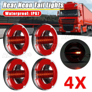 Luz Trasera LED Dinámica de 12-30V para Remolque, Camión, Luz de Freno Trasera, Luz de Señal de Giro con Flujo DRL para Automóvil, Barco, Autobús, Caravana, Camper - Product Image 1