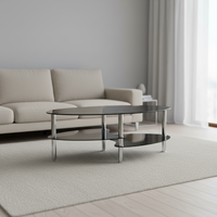 Ensemble de tables basses en verre nordique, tables de salon de luxe, design moderne