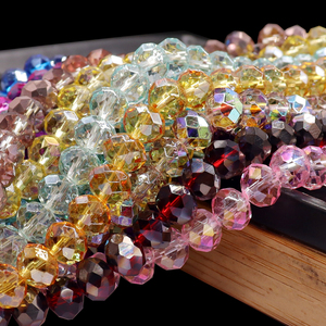 Perline di Cristallo Sfaccettate Rondelle 8mm, 5 Fili, Trasparenti Lucide Rosa AB, Prezzo di Fabbrica, Basso MOQ, per Borse Fai-da-Te - Product Image 6