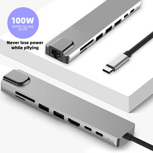 8 En 1 100W PD carga RJ45 Ethernet estación de acoplamiento para teléfono móvil concentrador multifuncional con transferencia de datos de gran velocidad - Product Image 2