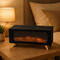 Humidificateur à flamme de cheminée simulée 3D, portable, USB, pour la maison, fonction de minuterie, lumière d'ambiance nocturne, aromathérapie