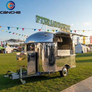 Food Truck Vintage en Acier Inoxydable pour Café, Desserts, Snacks Mobiles, Vente de Nourriture Rapide de Rue, Logo Personnalisé - Product Image 1