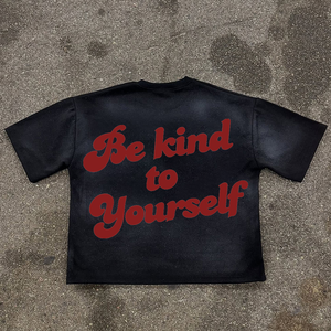 T-shirt Streetwear Personalizzata con Stampa Digitale Effetto Acid Wash, 100% Cotone, Modello Boxy Oversize Cropped con Grafica - Product Image 2