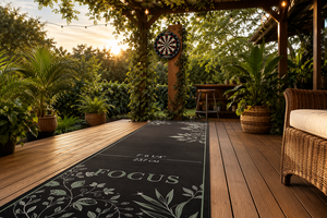Espresso Darts Mat Printed Rectangle 7'9¼" Non-Slip <b>Rubber</b> Backing Polyester Indoor Home Use - Product Image 3