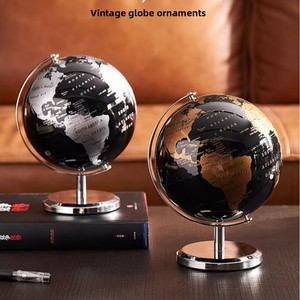 Globo Terráqueo Metálico y Plástico con Soporte, 14 cm, Material Didáctico de Geografía, Adorno Decorativo MAXCARE - Product Image 4