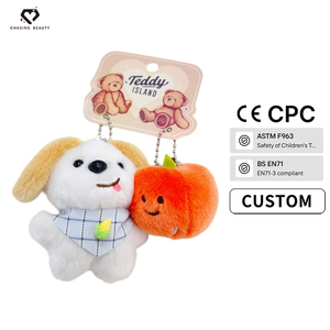 Set di ciondoli con disegni di mais, <span class=keywords><strong>cuccioli</strong></span> e zucche, simpatico portachiavi <span class=keywords><strong>in</strong></span> peluche a forma di cane che scherza con la lingua - Product Image 4