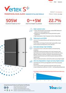Paneles Solares Trina de 500w Tsm-Neg18R.28 475W 480W 490W 500W 505W, Paneles Solares Trina Vertex S de Doble Vidrio - Product Image 4