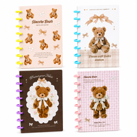 Carnet A5 à reliure champignon 80 feuilles 100 g/m² 4 motifs chat porte-bonheur Papeterie scolaire pour étudiants Vente en gros