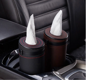 Caja de pañuelos para coche, tubo de papel redondo universal para automóvil, cubo para pañuelos con ventana rompible, soporte para decoración interior de automóviles, dispensador de papel - Product Image 4
