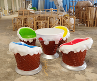 Ensemble table et chaises personnalisées Y214 pour café, salon de thé, crèmerie – Design esthétique en fibre de verre, siège commercial pour enfants, banc