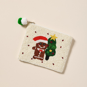 <span class=keywords><strong>Pochette</strong></span> à perles personnalisée avec motif de bonhomme de neige de Noël, cœur de cerise - Product Image 1