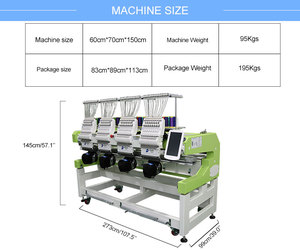 Máquina de bordado de computadora industrial FUJA, 12 15 agujas, 4 cabezales computarizada de máquina de bordado, camiseta de gorra plana de cuatro cabezales - Product Image 4