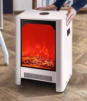 Nouvelle Cheminée Électrique Métallique Économe en Énergie avec Télécommande pour Usage Domestique et Extérieur, Flamme LED, Meilleur Prix