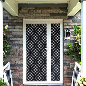 דלת מסך אבטחה כבדה אלומיניום עם רשת נירוסטה 316 & סורג יהלום אופציונלי לכניסה לפטיו - Product Image 3