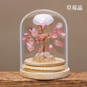 Tinh thể tự nhiên cây đồ trang trí màu vàng Cây may mắn có nhu cầu chai cuộc sống cây trang trí nhà thủ công mỹ nghệ phim hoạt hình in hình dạng hình bầu dục - Product Image 6