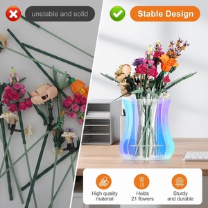 Acrylic <strong>Vase</strong> <strong>for</strong> <strong>Lego</strong> <strong>Flowers</strong> Thickened Sturdy Display Stand Holder <strong>for</strong> <strong>Lego</strong> <strong>Flower</strong> Bouquet Building Set Botanical Collection - Product Image 6