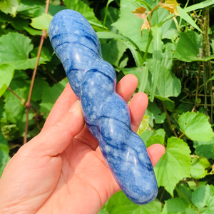 Baguette de massage torsadée Heisenberg en quartz aventurine bleue, faite à la main, pour exercices de Kegel, jouet sexuel pour adultes - Product Image 3