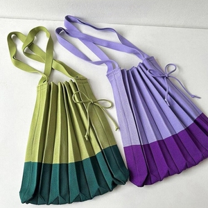 Foldable Cotton Shoulder Tote Handbag Open Closure Mixed Color Women <b>Large</b> Capacity Travel <b>Beach</b> Vintage Fashion Shopping <b>Bag</b> - Product Image 2